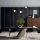 Tavolinë Drejtkëndore Fikse në Çelik dhe Qeramikë Prodhuar në Itali - Pantallona Viadurini