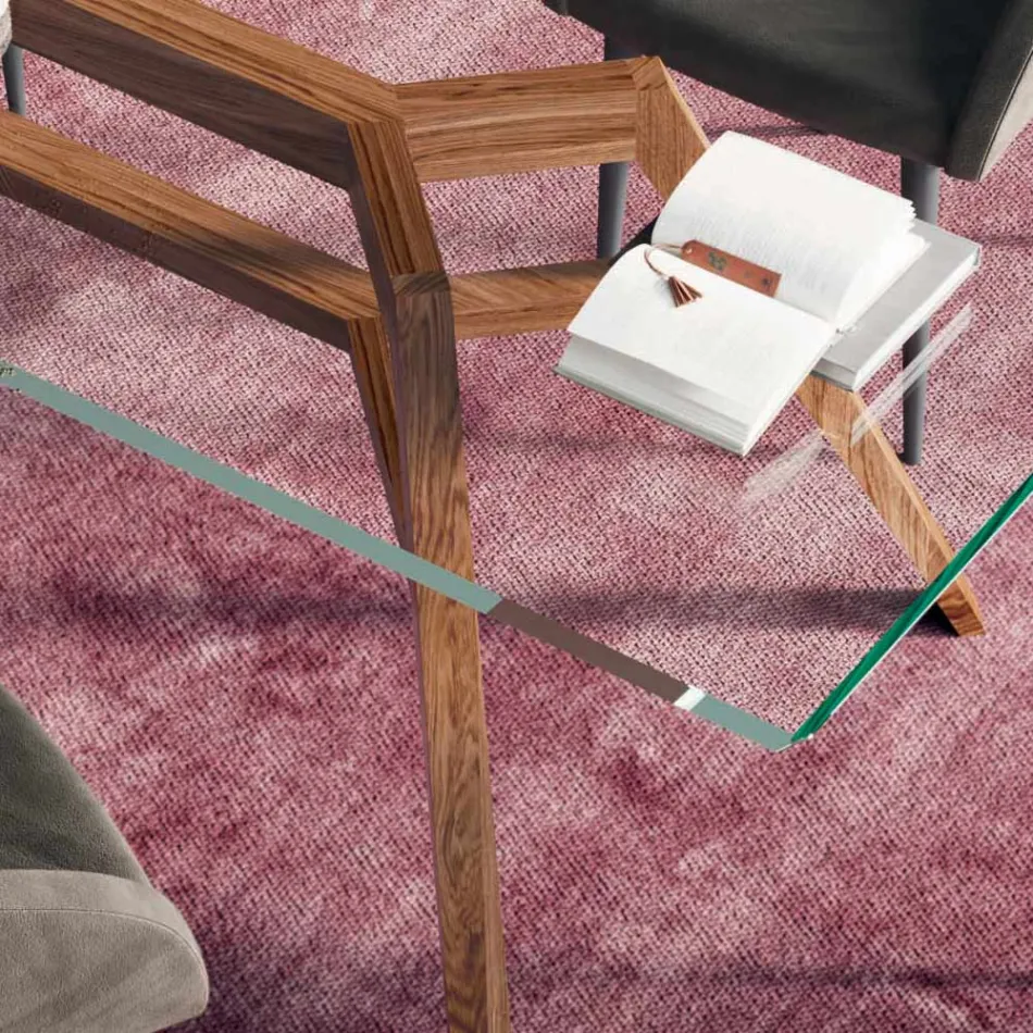 Tavolinë fikse drejtkëndore në xham dhe hi ekstra të pastër Prodhuar në Itali - Veri Viadurini