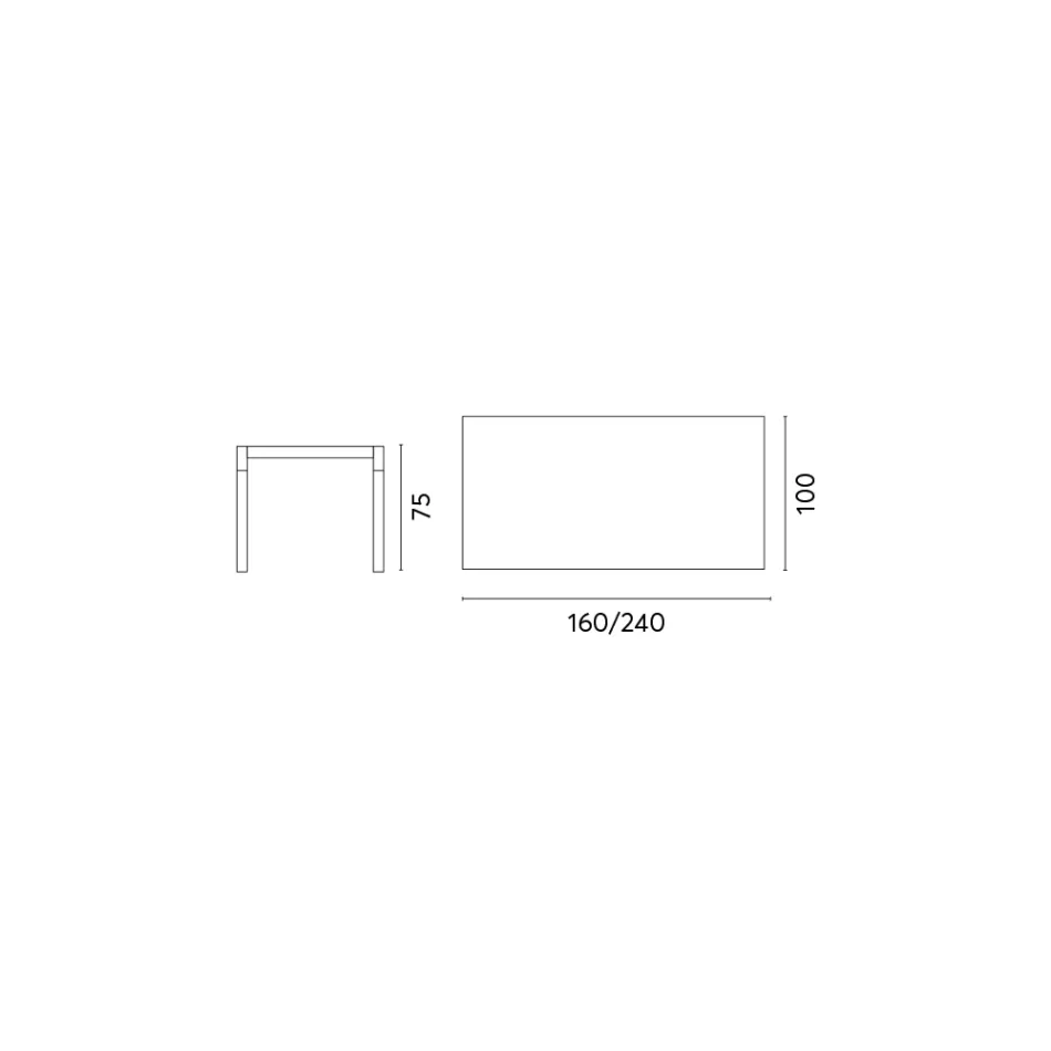 Tavolinë Kopshti e zgjatur deri në 240 cm me Strukturë Alumini - Geoffroy Viadurini