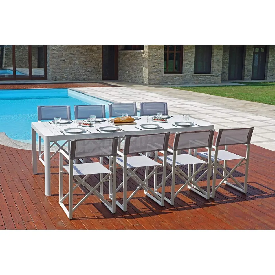 Tavolinë Kopshti e zgjatur deri në 240 cm me Strukturë Alumini - Geoffroy Viadurini