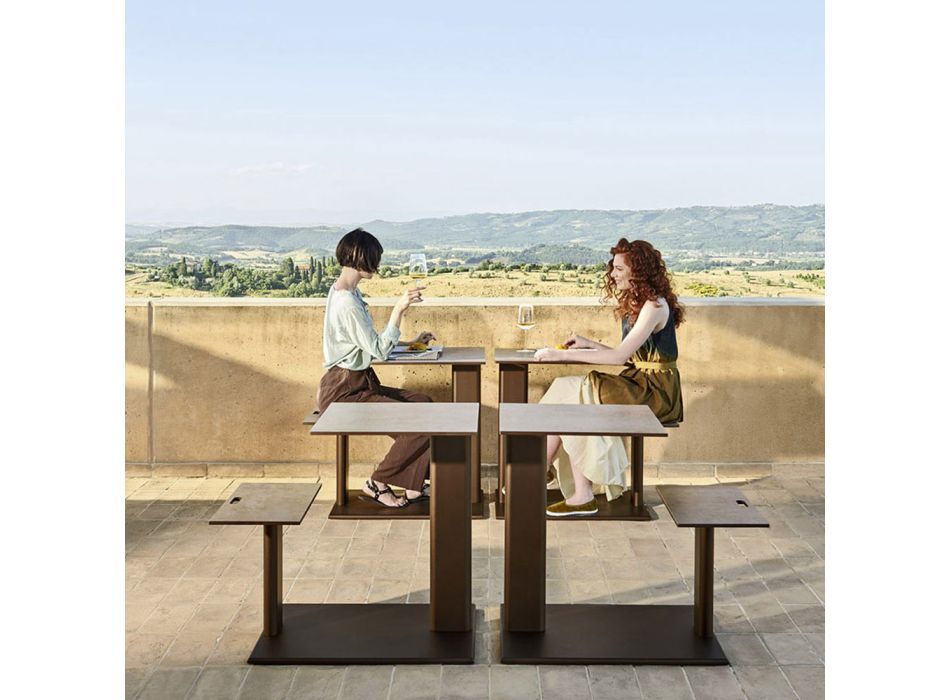 Tavolinë kopshti me sedilje alumini Prodhuar në Itali - Plinto nga Varaschin Viadurini