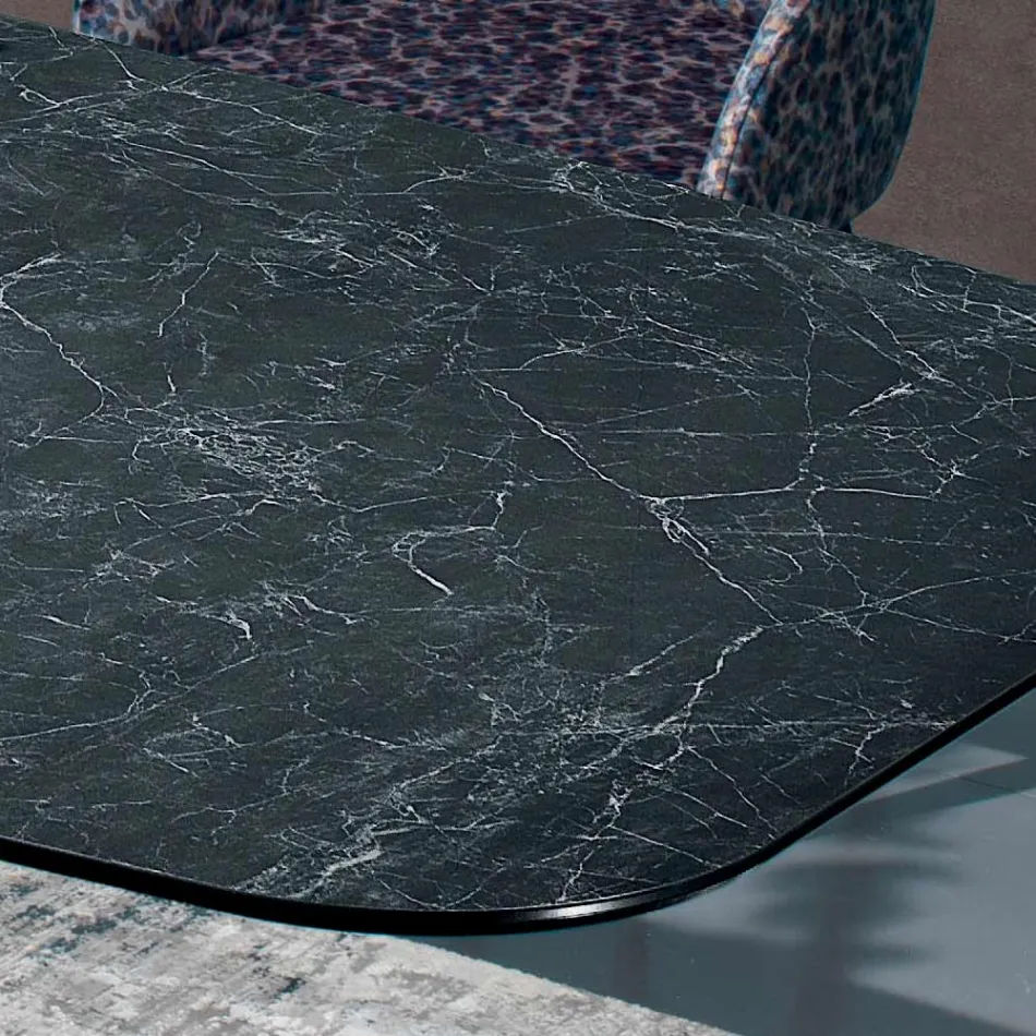 Tavolinë e lëmuar greke qeramike e zezë e prodhuar në Itali - Grotta Viadurini