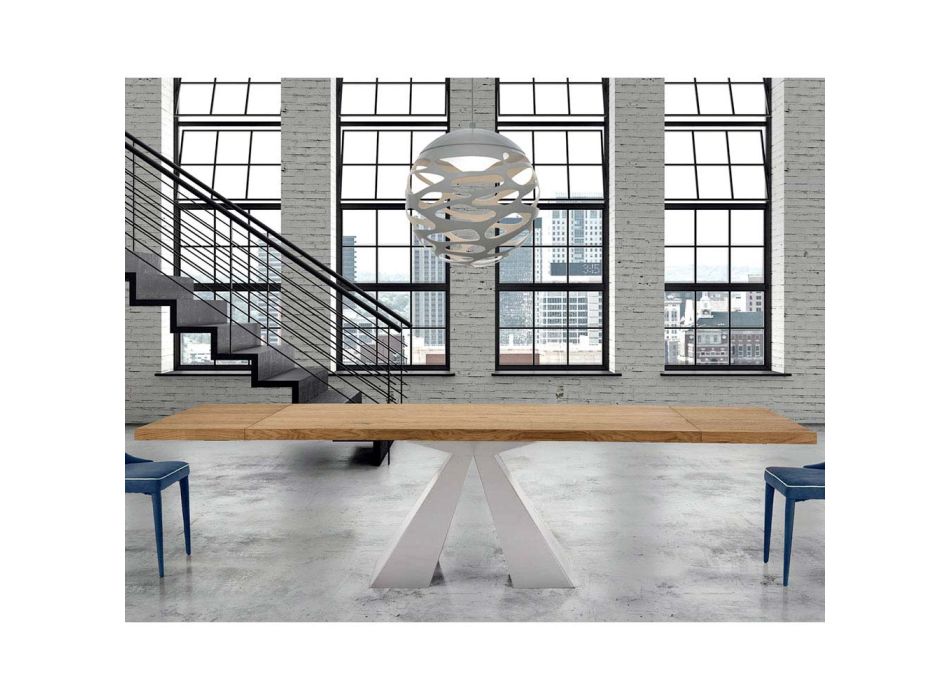 Tavolinë moderne prej druri e zgjatur deri në 300 cm Prodhuar në Itali - Dalmat Viadurini