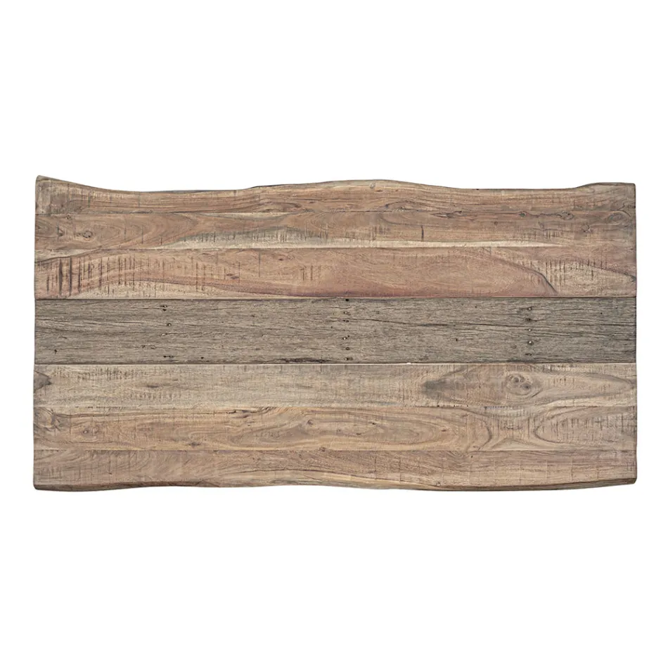 Tavolinë në dru akacieje me futje të ricikluar dhe çeliku Homemotion - Zalma Viadurini