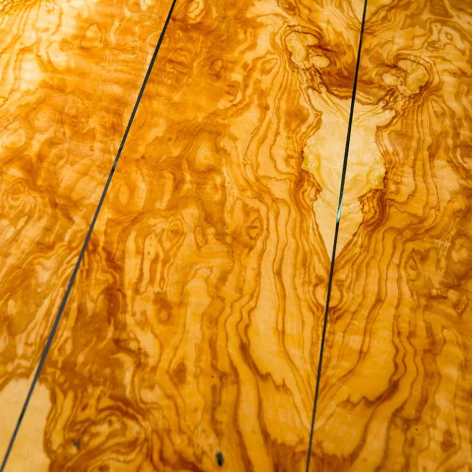 në dru ulliri dhe tryezë qelqi formë Portofino katrore Viadurini