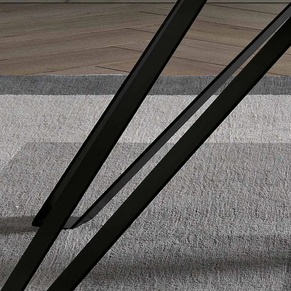 Tavolinë me rimeso prej hirit qymyr druri dhe metali Prodhuar në Itali - Meluso Viadurini