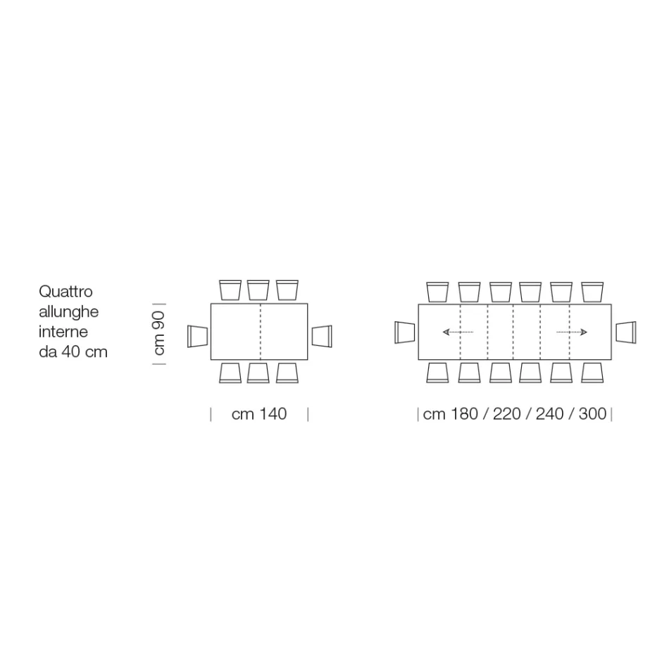 Tavolinë prej druri Laminat e zgjatur deri në 470 cm Prodhuar në Itali – Gordito Viadurini