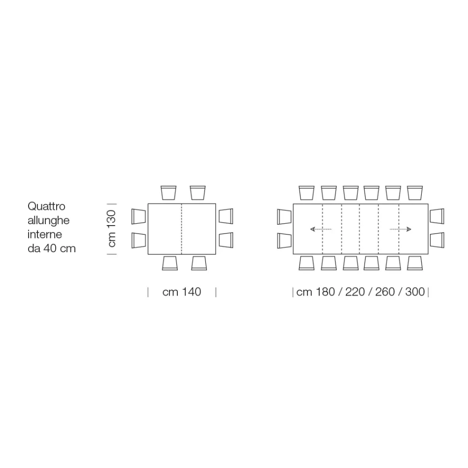 Tavolinë prej druri Laminat e zgjatur deri në 470 cm Prodhuar në Itali – Gordito Viadurini