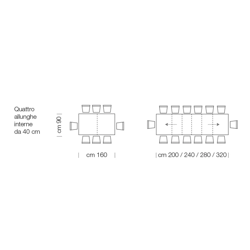Tavolinë prej druri Laminat e zgjatur deri në 470 cm Prodhuar në Itali – Gordito Viadurini