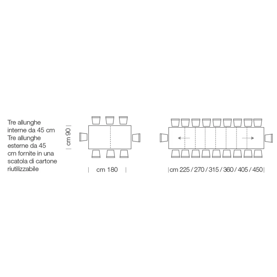 Tavolinë prej druri Laminat e zgjatur deri në 470 cm Prodhuar në Itali – Gordito Viadurini
