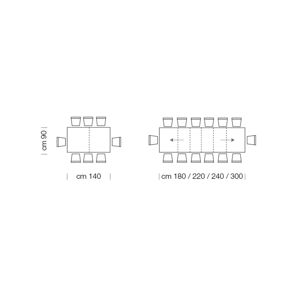 Tavolinë prej druri melamine e zgjatur deri në 470 cm Prodhuar në Itali – Gordito Viadurini