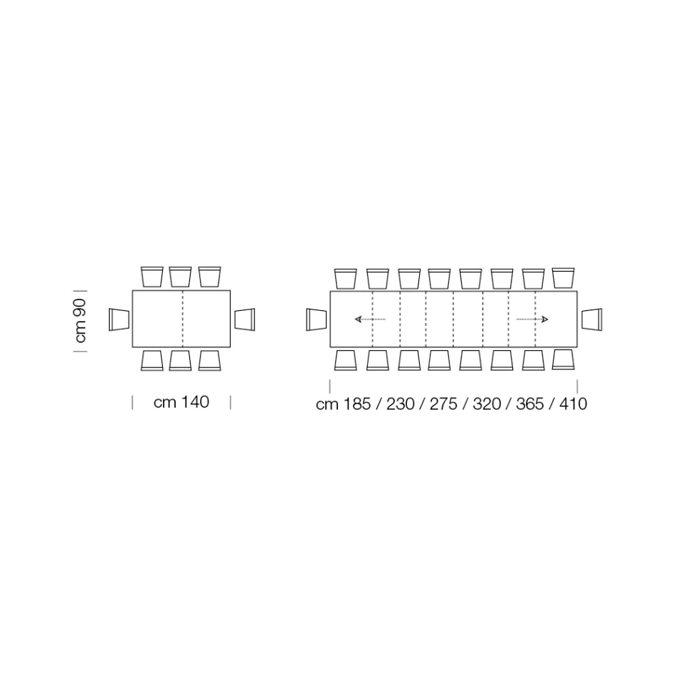 Tavolinë prej druri melamine e zgjatur deri në 470 cm Prodhuar në Itali – Gordito Viadurini