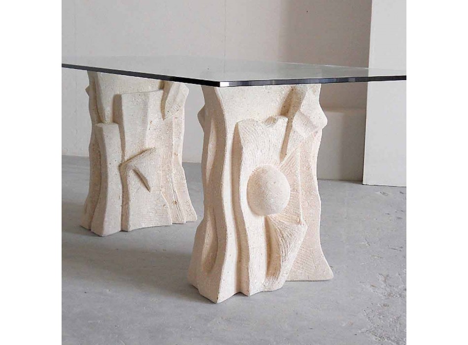 Tavolinë guri me kristal të dizajnit modern Priamo Viadurini