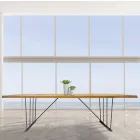 Tavolinë solide lisi dhe këmbë metalike Prodhuar në Itali - Consuelo Viadurini