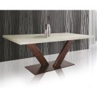 Tavolinë në lis të praruar me buzë gjetheje në katror dhe metal Prodhuar në Itali - Riad Viadurini