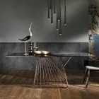 Tabela moderne e projektimit në xham të zbukuruar e bërë në Itali, Mitia Viadurini