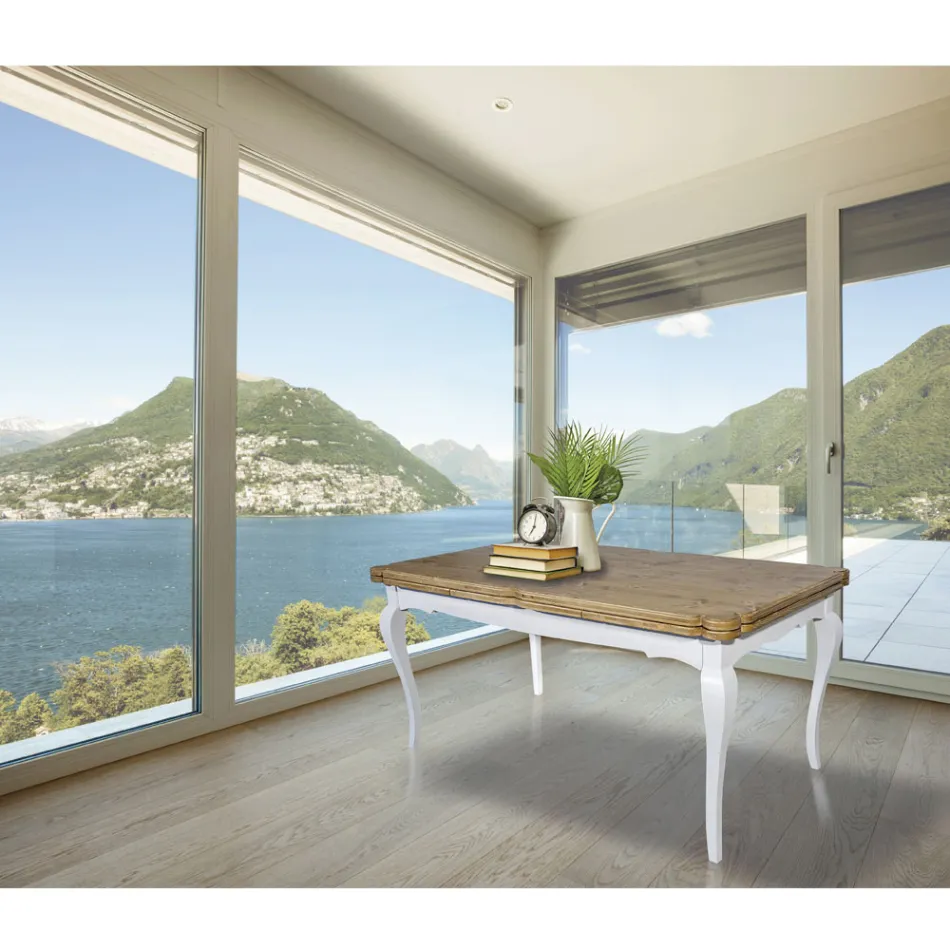 Tavolinë Bredhi e Zgjatshme me Kënde në Formë Prodhuar në Itali - Faramir Viadurini