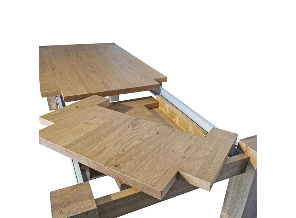Tavolinë ndenjeje e zgjerueshme në lisi me nyje Prodhuar në Itali - Durin Viadurini