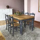 Tavolinë ndenjeje e zgjerueshme në lisi me qoshe në formë Prodhuar në Itali - Rafael Viadurini