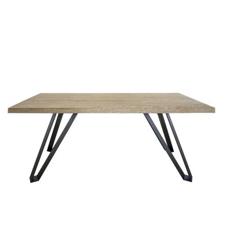 Tavolinë jetese në lis të fortë me bazë metalike në krye Made in Italy - Cedric Viadurini