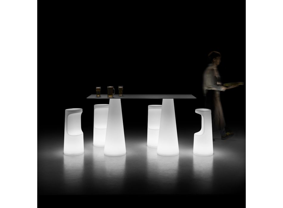 Tavolinë moderne me dritë në natyrë me bazë LED Prodhuar në Itali - Forlina Viadurini
