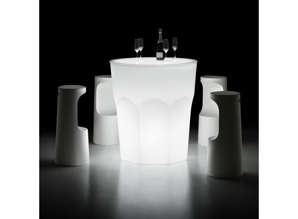 Tavolinë Drita e Dizajnit të Jashtëm në Polietileni dhe HPL Prodhuar në Itali - Pucca Viadurini