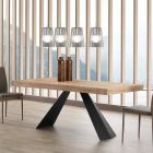 Tavolinë moderne e zgjerueshme Deri në 260/280 cm në dru dhe metal - Teramo Viadurini