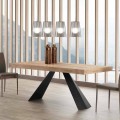 Tavolinë moderne e zgjerueshme Deri në 260/280 cm në dru dhe metal - Teramo
