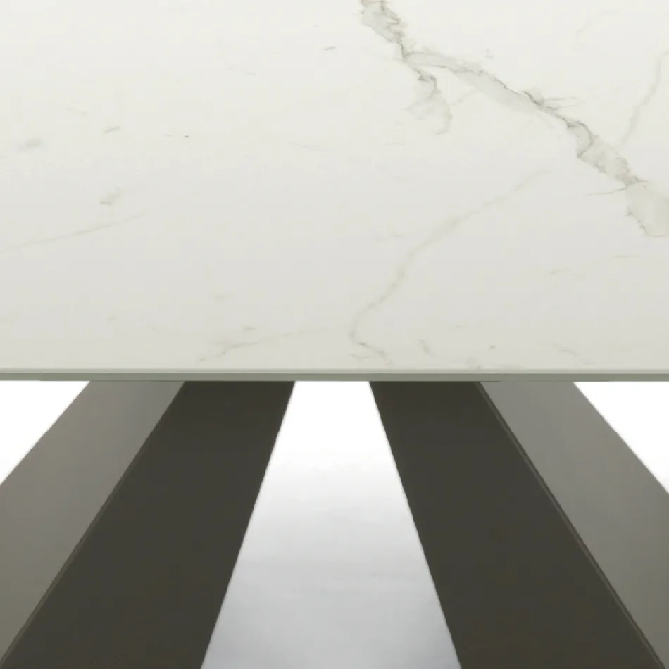 Tavolinë moderne e zgjerueshme deri në 278 cm Prodhuar në Itali Qeramike - Dalmatiane Viadurini