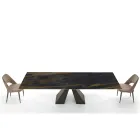 Tavolinë moderne e zgjerueshme deri në 278 cm Prodhuar në Itali Qeramike - Dalmatiane Viadurini