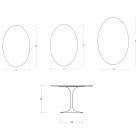 Tavolinë tulipani ovale Saarinen H 74 cm në Florim Statuario Lucido Qeramike - Scarlet Viadurini