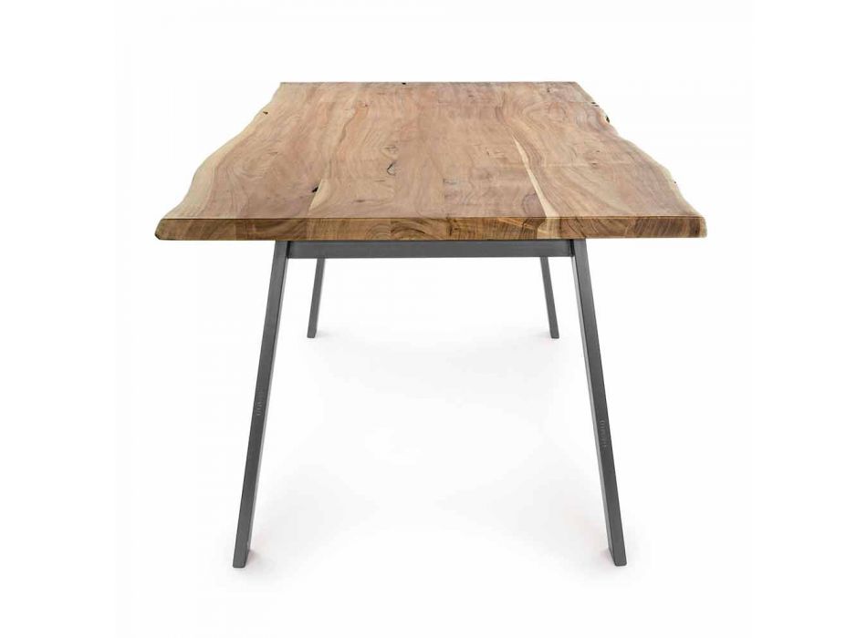Dizajnoni tryezën e dhomës së ngrënies në lëvizje prej druri dhe çeliku - Kanë Viadurini