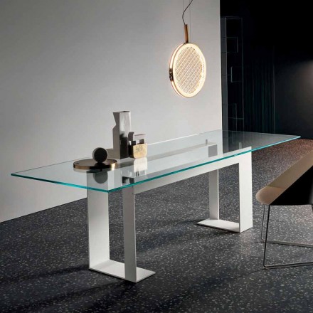 Tavolina në këmbë tepër të pastra prej xhami dhe metali 3 përfundime 4 madhësi - pika Viadurini
