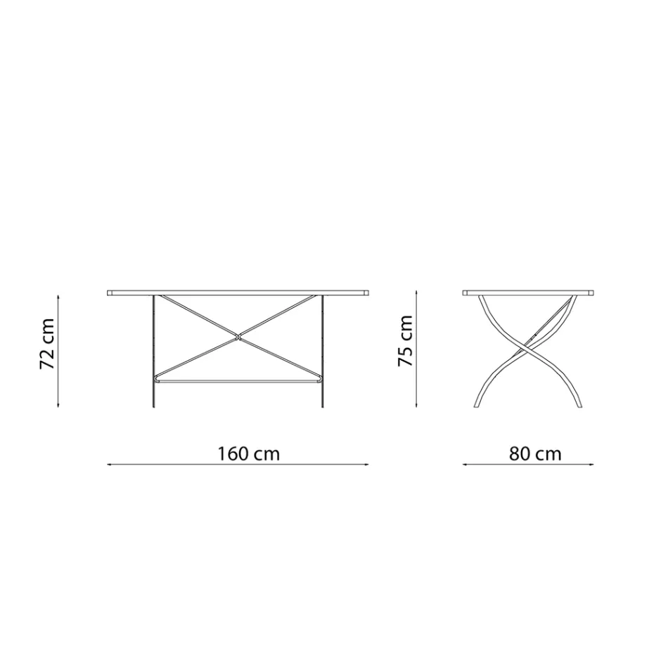 Tavolinë e palosshme e jashtme çeliku e galvanizuar e prodhuar në Itali - Selvaggia Viadurini