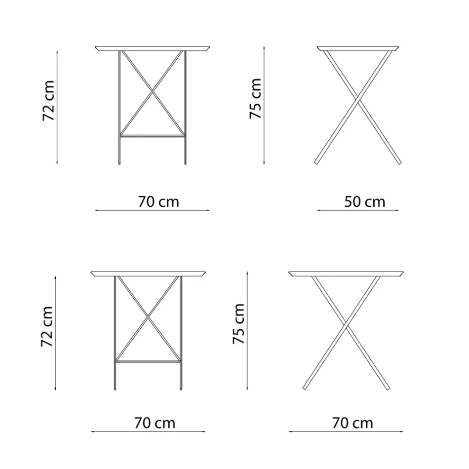 Tavolinë e palosshme e kopshtit në çelik të galvanizuar Prodhuar në Itali - Akila Viadurini