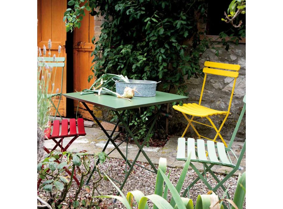 Tavolinë e palosshme e kopshtit në çelik të galvanizuar Prodhuar në Itali - Akila Viadurini