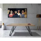 Tavolinë e praruar me lis Masellato me nyje dhe Metal Prodhuar në Itali - Luanda Viadurini