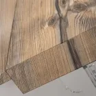 Tavolinë ngrënieje e zgjerueshme deri në 255 cm në pleksiglas dhe dru të prodhuar në Itali - Francoise Viadurini