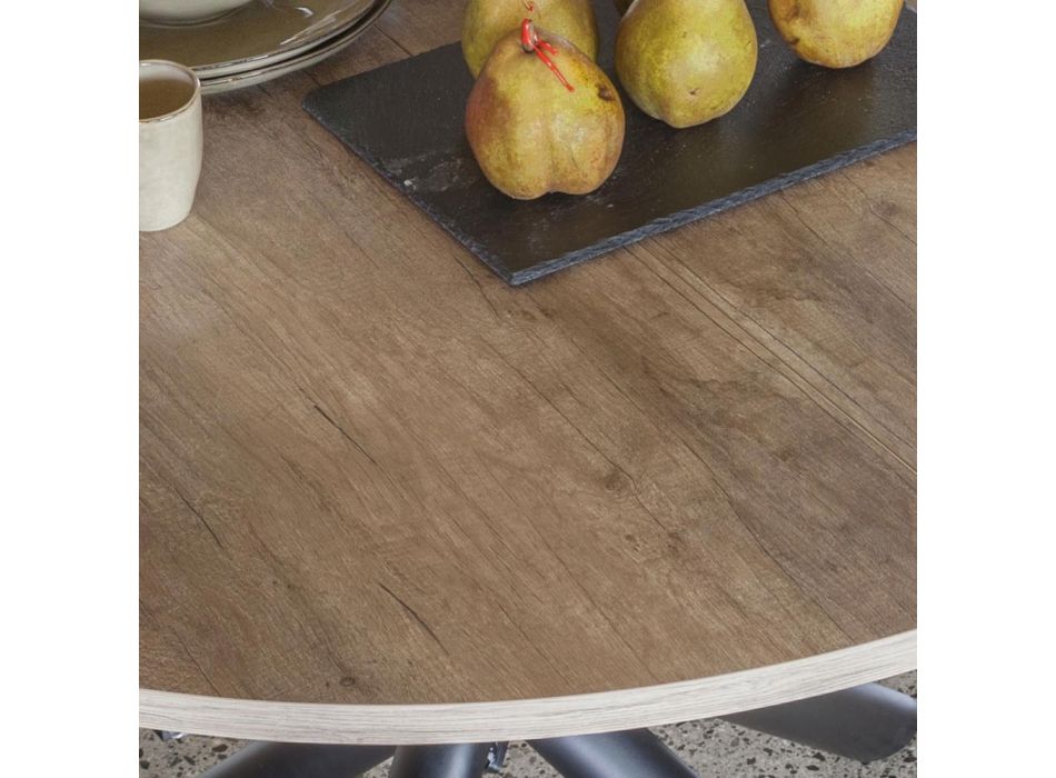 Tavolinë ngrënieje e zgjerueshme deri në 165 cm në dru çeliku dhe melamine - Veneto Viadurini