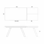Tavolinë Ngrënieje e Zgjatshme Qeramike deri në 2.8 m Prodhuar në Itali - Paoluccio Viadurini