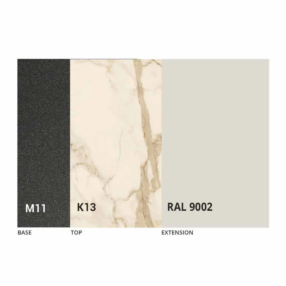 Tavolinë Ngrënieje e Zgjatshme Qeramike deri në 2.8 m Prodhuar në Itali - Paoluccio Viadurini