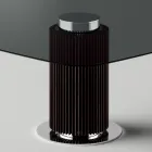 Tavolinë ngrënieje me majë xhami katror dhe bazë druri Prodhuar në Itali - Kuadro Viadurini