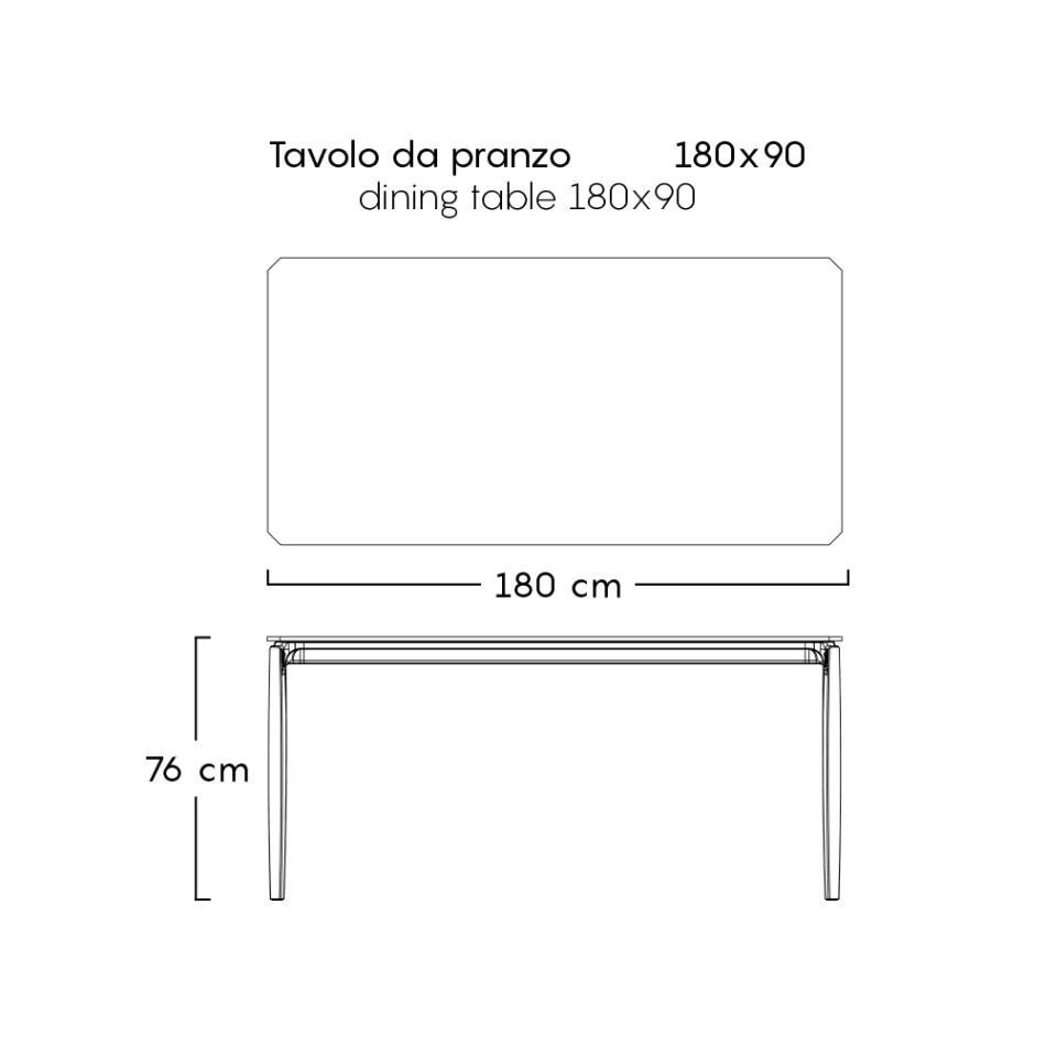 Tavolinë ngrënieje kopshti me gurë porcelani Prodhuar në Itali - Tarik Viadurini