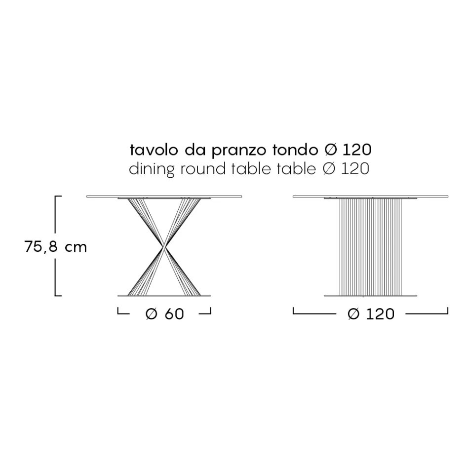 Tavolinë ngrënieje në natyrë me majë alumini dhe guri Prodhuar në Itali - Donovan Viadurini