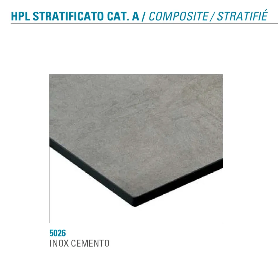 Tavolinë ngrënie fikse me metal dhe Hpl të shtresuar Prodhuar në Itali - Bastiano Viadurini