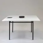 Tavolinë ngrënieje katrore me vazo dhe zbukurim mermeri 140 cm luksoze - Vesuvio Viadurini