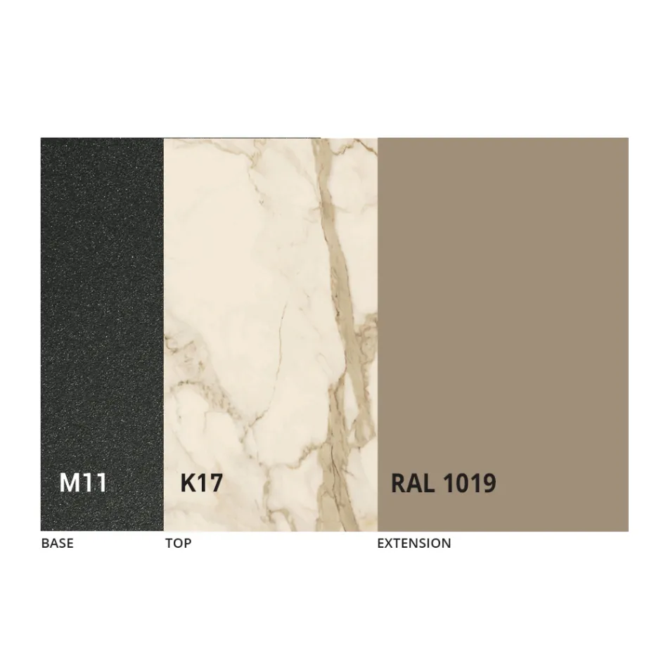 Tavolinë e rrumbullakët e ngrënies me majë të zgjatur deri në 180 cm Prodhuar në Itali - Muschio Viadurini