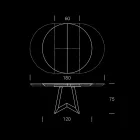 Tavolinë e rrumbullakët e ngrënies me majë të zgjatur deri në 180 cm Prodhuar në Itali - Muschio Viadurini