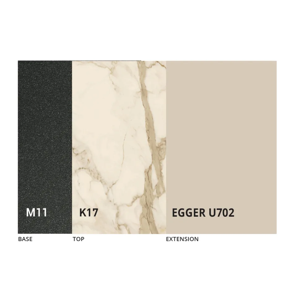 Tavolinë e rrumbullakët e ngrënies e zgjatur deri në 270 cm në qeramikë Prodhuar në Itali - Muschio Viadurini