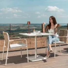 Tavoline katrore 80x80 cm E jashtme E punuar nga alumini bezhe - Alfresco Viadurini